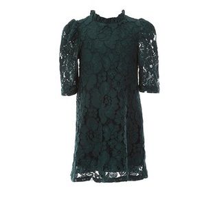 GB Puff-Sleeve Lace Shift Dress